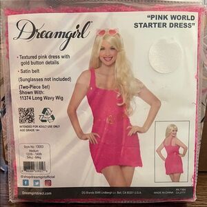 Dreamgirl Hot Pink Chemise with Gold Accents